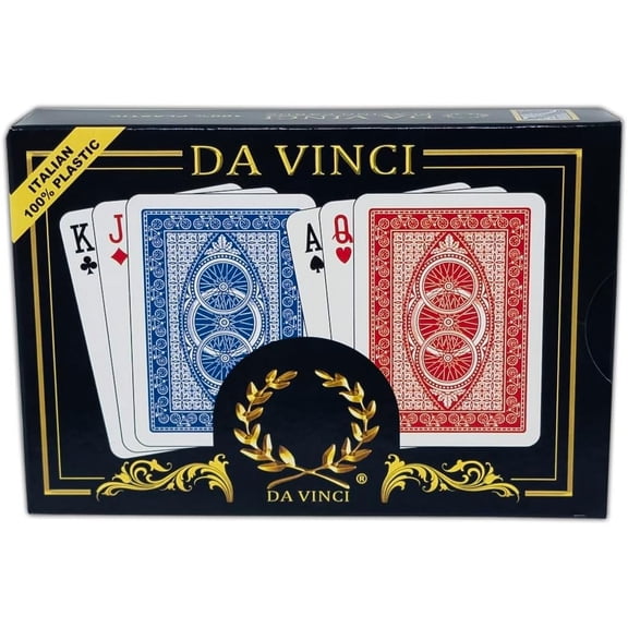 DA VINCI Ruote 100% Plastic Italian Playing Cards Poker Size Regular Index