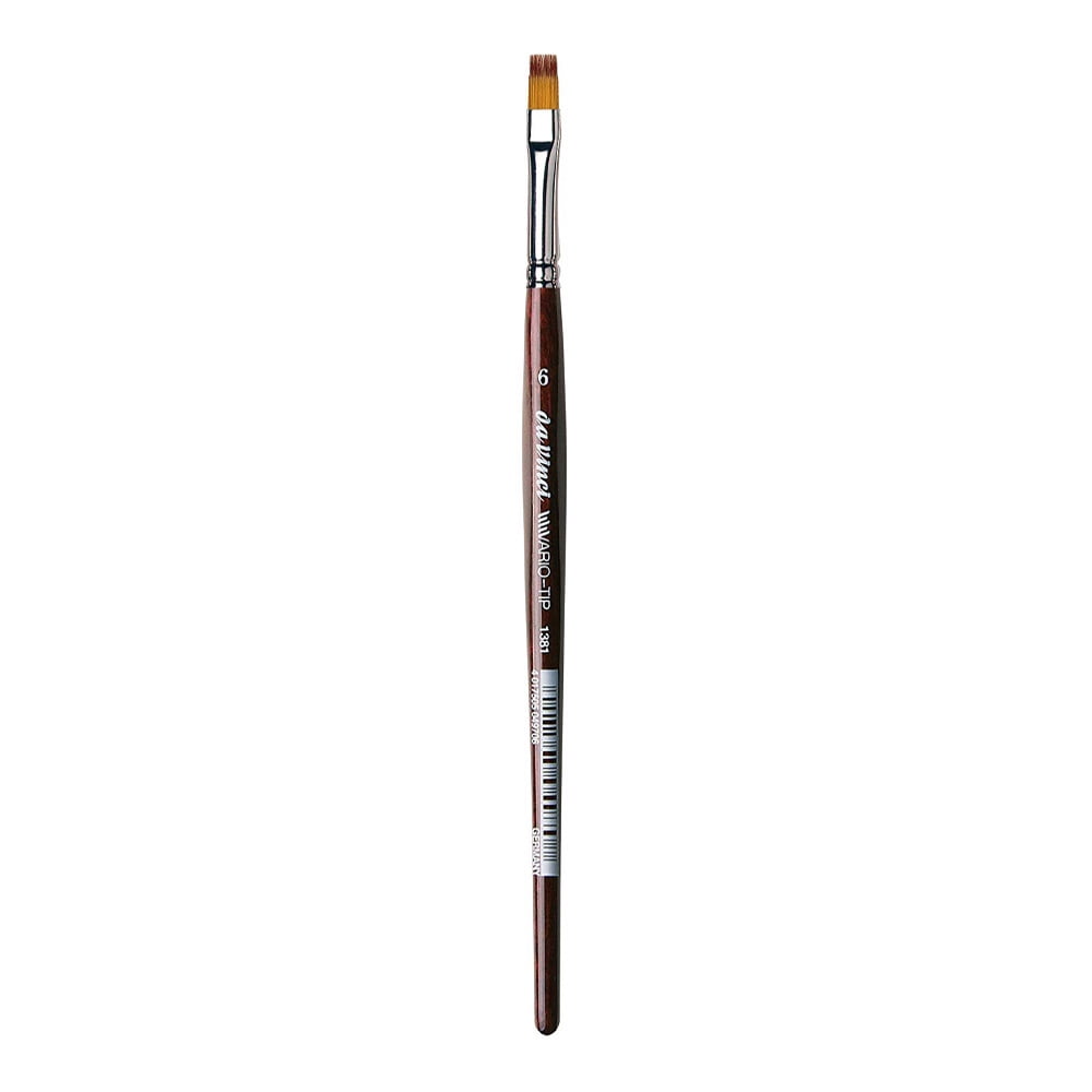 Da Vinci Vario Tip Series 1385 Watercolor Synthetic Flat Paint Brush, Size 6 (1381-6)