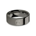 thumbnail image 1 of Da Vinci Vitruvian Man Symbol Engraved Gunmetal Tungsten Ring, 8mm, Size 7, 1 of 2