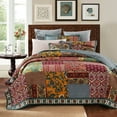 thumbnail image 1 of DaDa Bedding 100pct Cotton Dark Elegance Quilt Set, 1 of 2