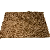 DaDa Bedding Coffee Brown Shaggy Soft Chenille Noodle Carpet Rug Bath Mat