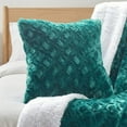thumbnail image 1 of DaDa Bedding Jewel Tones Emerald Green Blue Luxury Faux Fur Throw Pillow Cover (171805), 1 of 7