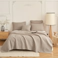 thumbnail image 1 of DaDa Bedding Neutral Taupe Beige Sandy Elegant Matelasse Cotton Quilted Bedspread Set (JHW-585), 1 of 11