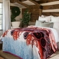 thumbnail image 1 of DaDa Bedding Paisley Dreams Floral Burgundy Mink Fleece Flannel Throw Blanket (XY0025), 1 of 8