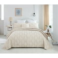 thumbnail image 1 of DaDa Bedding Soft Charming French Country Ruffles Quilted Cotton Bedspread Set - Ivory Cream Tan (JHW873), 1 of 9