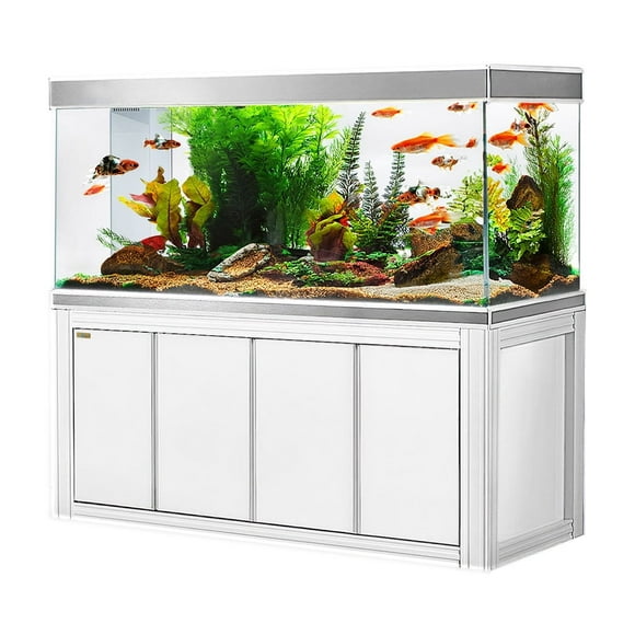 DaDeepAqua 230 Gallon Tempered Glass Aquarium White and Silver