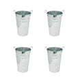 thumbnail image 1 of DaHo 4pc 9.06'' Tall Galvanized Framhouse Planter w Handle Flower Plant Pot, Planter with Handle, Indoor or Outdoor, Garden, Patio, Decoration, 1 of 2