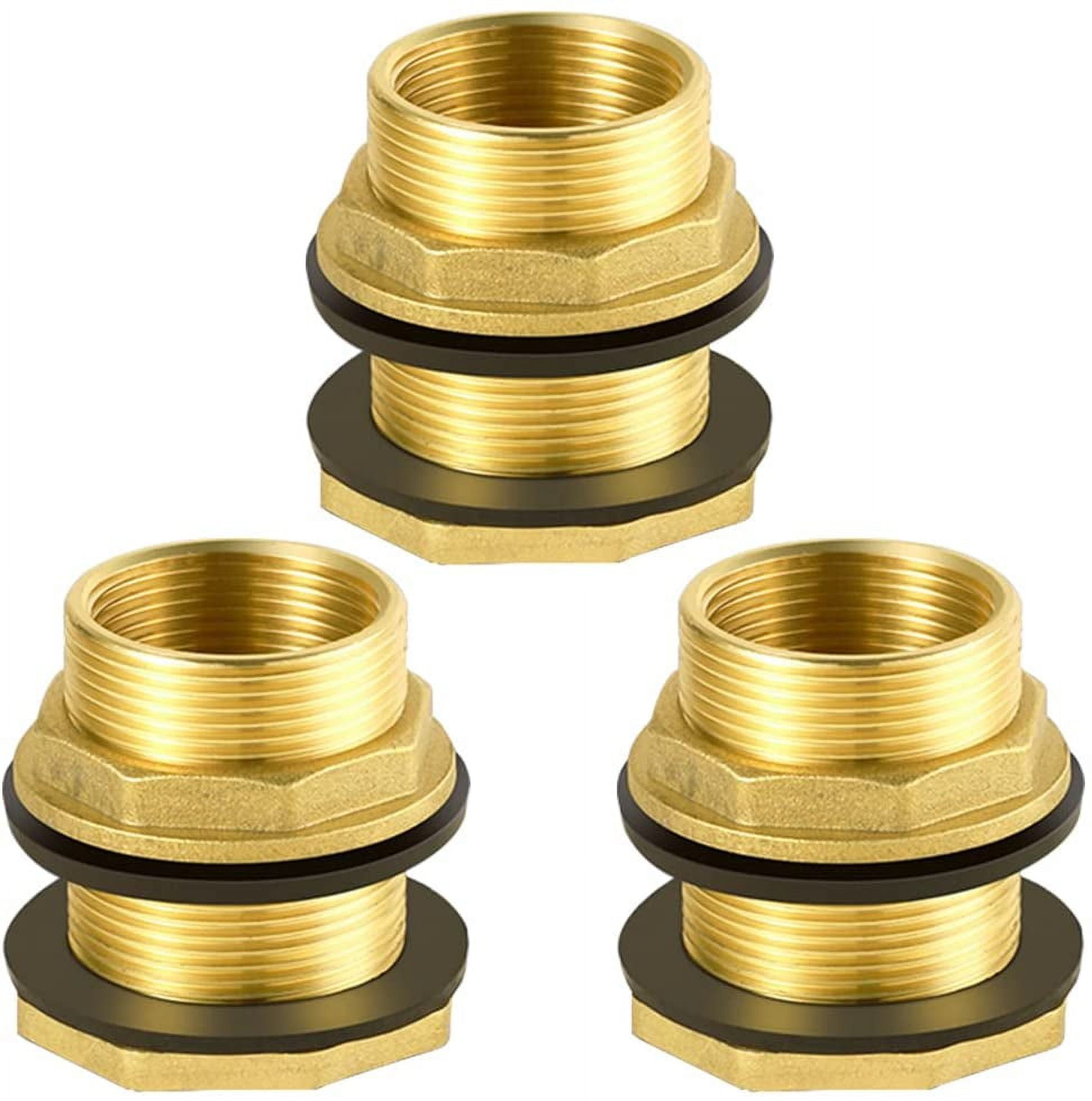 DaKuan 3 pcs 1/2 inch Female 3/4 inch Male Soild Brass Water Tank Connector Theaded, With 9