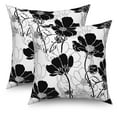 thumbnail image 1 of DaShan Black and White Pillow Cover 18x18 Set of 2,Floral Decorative Pillow Cases Couch Cushion for Bedroom Home Decor, 1 of 6