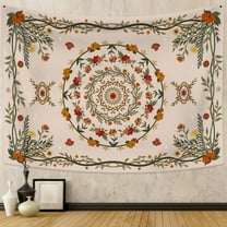 DaShan Bohemian Tapestry Wall Hanging,Mandala Floral Medallion Backdrop for Girls Bedroom Living Room Dorm,60"Wx50"L