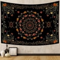 thumbnail image 1 of DaShan Boho Floral Mandala Tapestry Wall Hanging,Black Green Hippie Backdrop for Bedroom Living Room Dorm,60"Wx50"L, 1 of 5