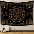 thumbnail image 1 of DaShan Boho Floral Mandala Tapestry Wall Hanging,Black Green Hippie Tapestries for College Dorm Living Room 50x40 Inches, 1 of 5