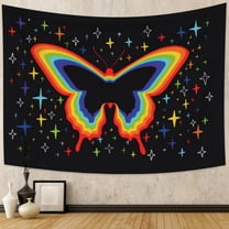 DaShan Butterfly Tapestry Wall Hanging,Black Backdrop for Bedroom Living Room Dorm,60"Wx50"L