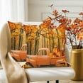 thumbnail image 1 of DaShan Fall Maple Leaves Throw Pillow Covers 18x18 Set of 2, Thanksgiving Pumpkin Linen Pillows Case for Bedroom Sofa Couch, 1 of 6