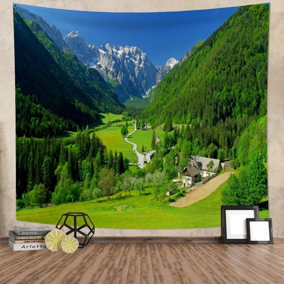 DaShan Mountain Tapestry Wall Hanging,Green Nature Landscape Tapestries for Dorm Living Room Bedroom Decor 50x40 Inches