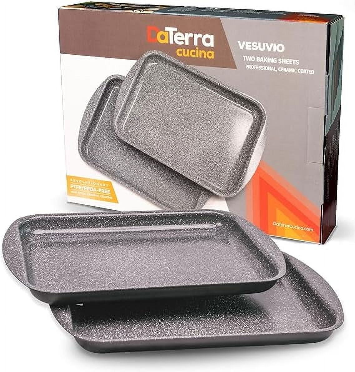 DaTerra Cucina Ceramic Coated Non Stick Cookie Sheet/Baking Sheet Twin Pack - 16.1 X 11.7 inch
