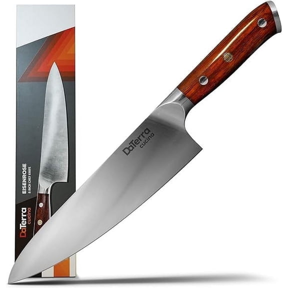 DaTerra Cucina Chef Knife - 8 Inch | Eisenrose - Sharp German Steel - Professional Kitchen Knives