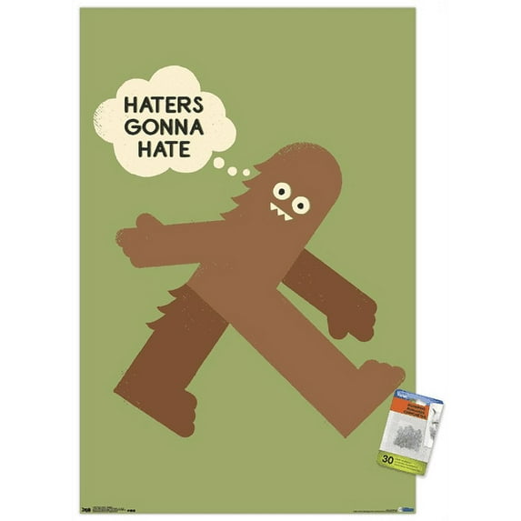 DaVid Olenick - Bigfoot Wall Poster with Push Pins, 22.375" x 34"