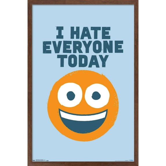 DaVid Olenick - Hate Everyone Wall Poster, 14.725" x 22.375", Framed