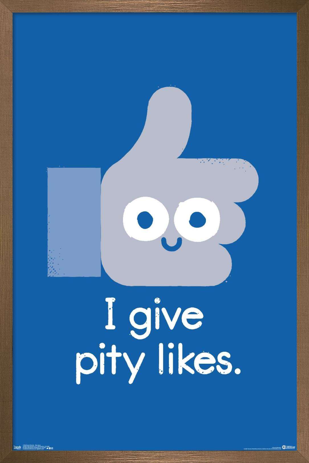 DaVid Olenick - I Give Pity Likes Wall Poster, 14.725" x 22.375", Framed