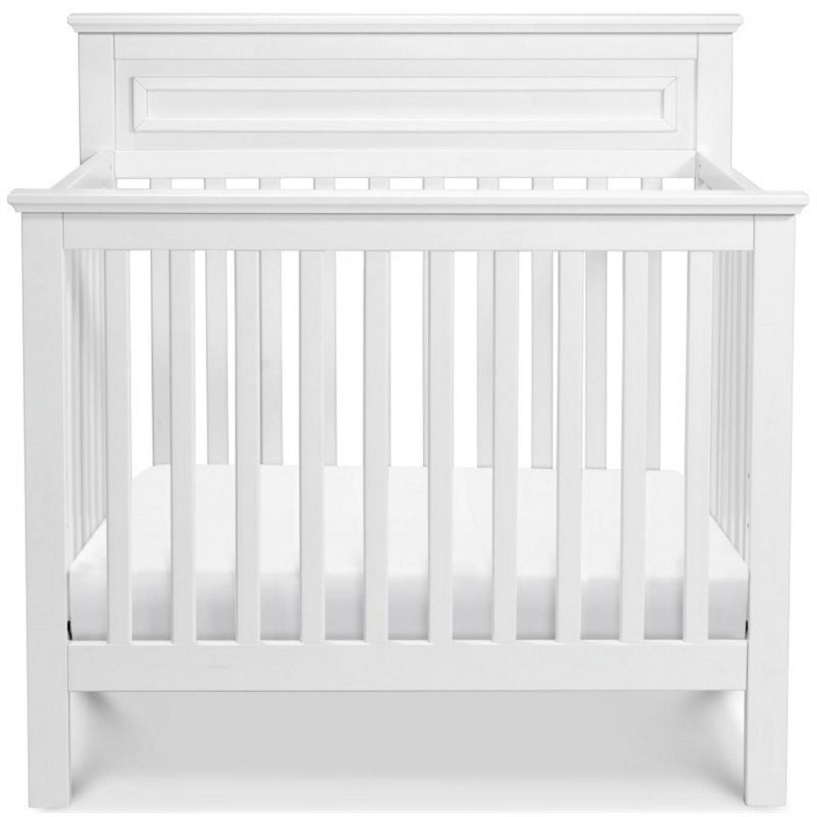 DaVinci Autumn 2 in 1 Mini Crib + Twin Bed Including Full Size and Toddler Conversion Rails + Mattress in White