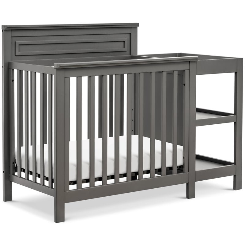 DaVinci Autumn Pine Wood 4in1 Mini Crib & Changer Combo in Slate