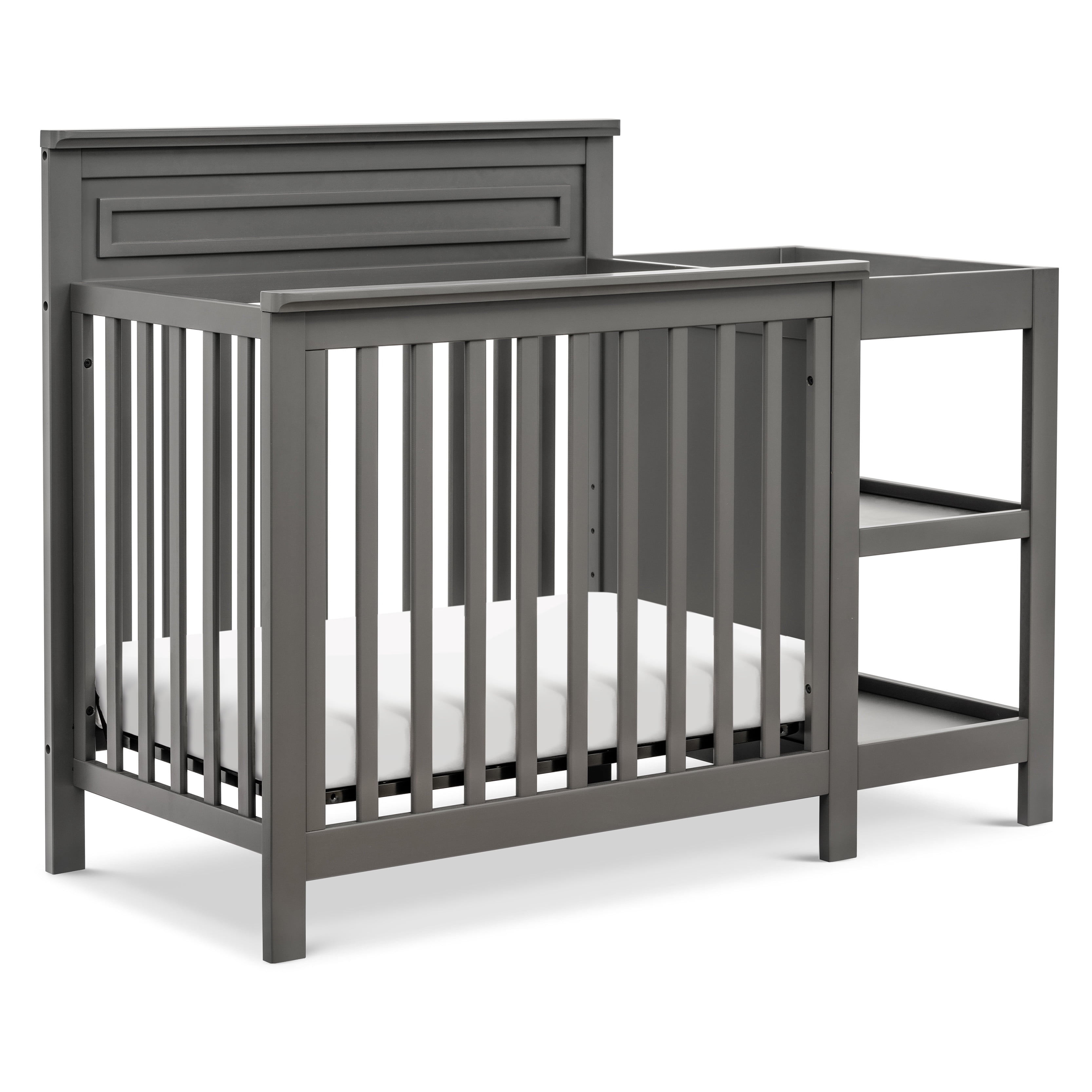 DaVinci Autumn Pine Wood 4-in-1 Mini Crib & Changer Combo in Slate