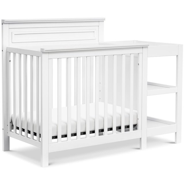 DaVinci Autumn Pine Wood 4in1 Mini Crib & Changer Combo in White