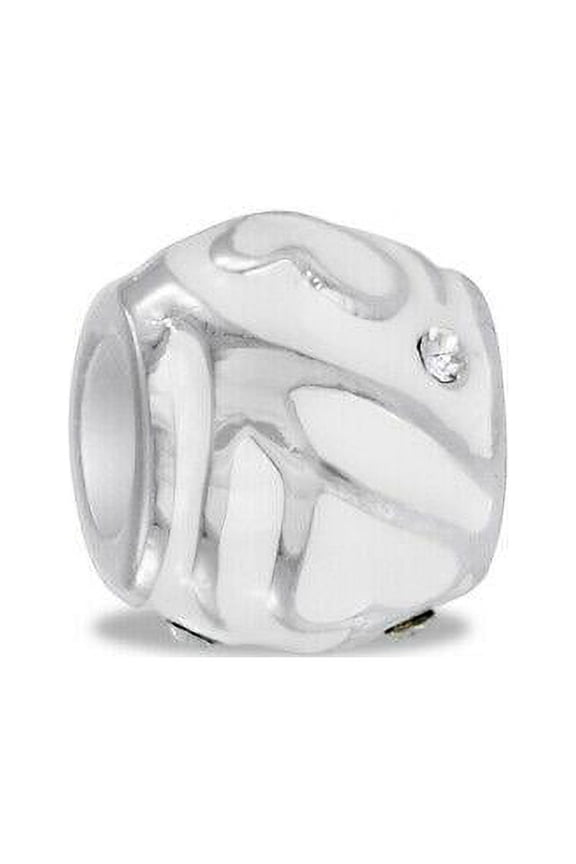 DaVinci Bead CZ White Heart - Jewelry Bracelet Memories Beads DB83-11-DAV
