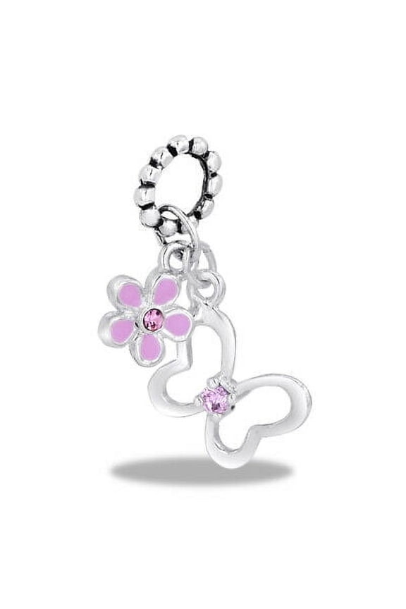 DaVinci Bead Dangle Floral Butterfly - Jewelry Bracelet Memories Beads DB26-6-DAV