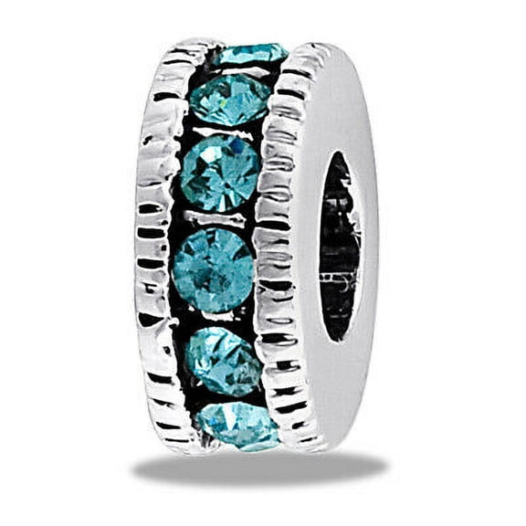 DaVinci Bead Large Blue CZ Wheel - Jewelry Bracelet Memories Beads DB54-6-DAV