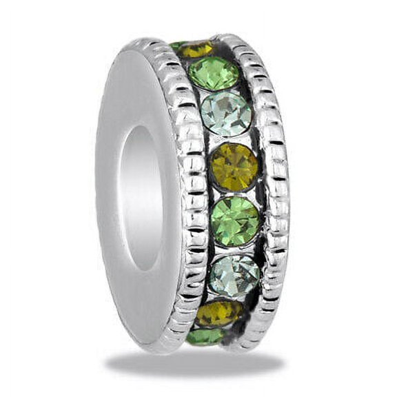 DaVinci Beads Green CZ Wheel Bead