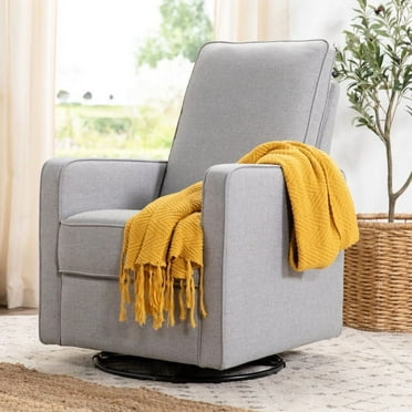 DaVinci Casey Pillowback Swivel Glider Chair in Misty Gray
