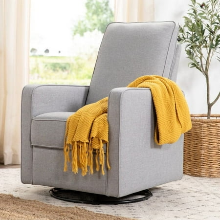 DaVinci Casey Pillowback Swivel Glider Chair in Misty Gray