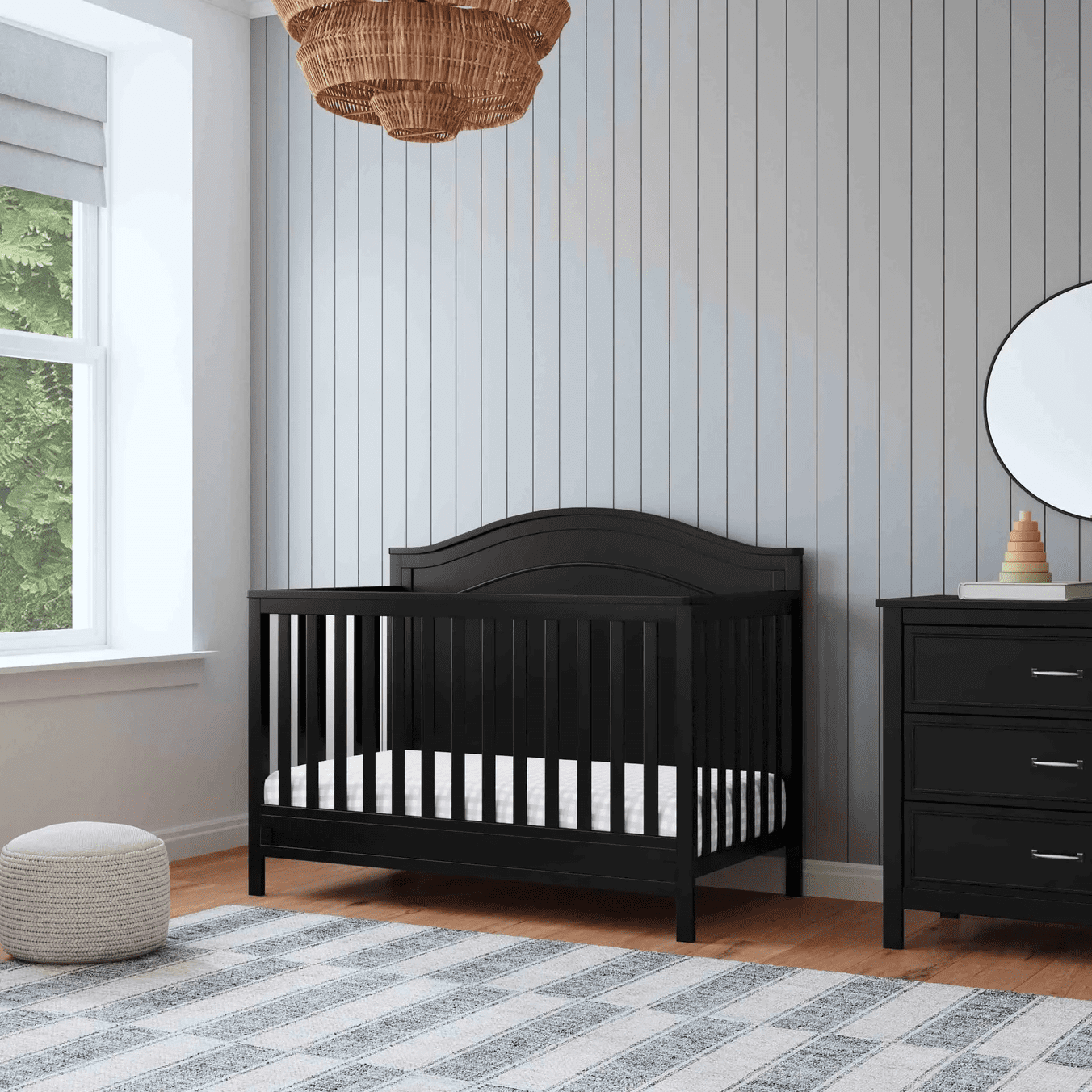 DaVinci Charlie 4-in-1 Convertible Crib, Greenguard Gold Certified, Ebony