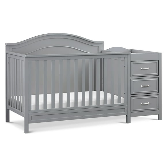 DaVinci Charlie 4-in-1 Convertible Crib and Changer Combo in Grey