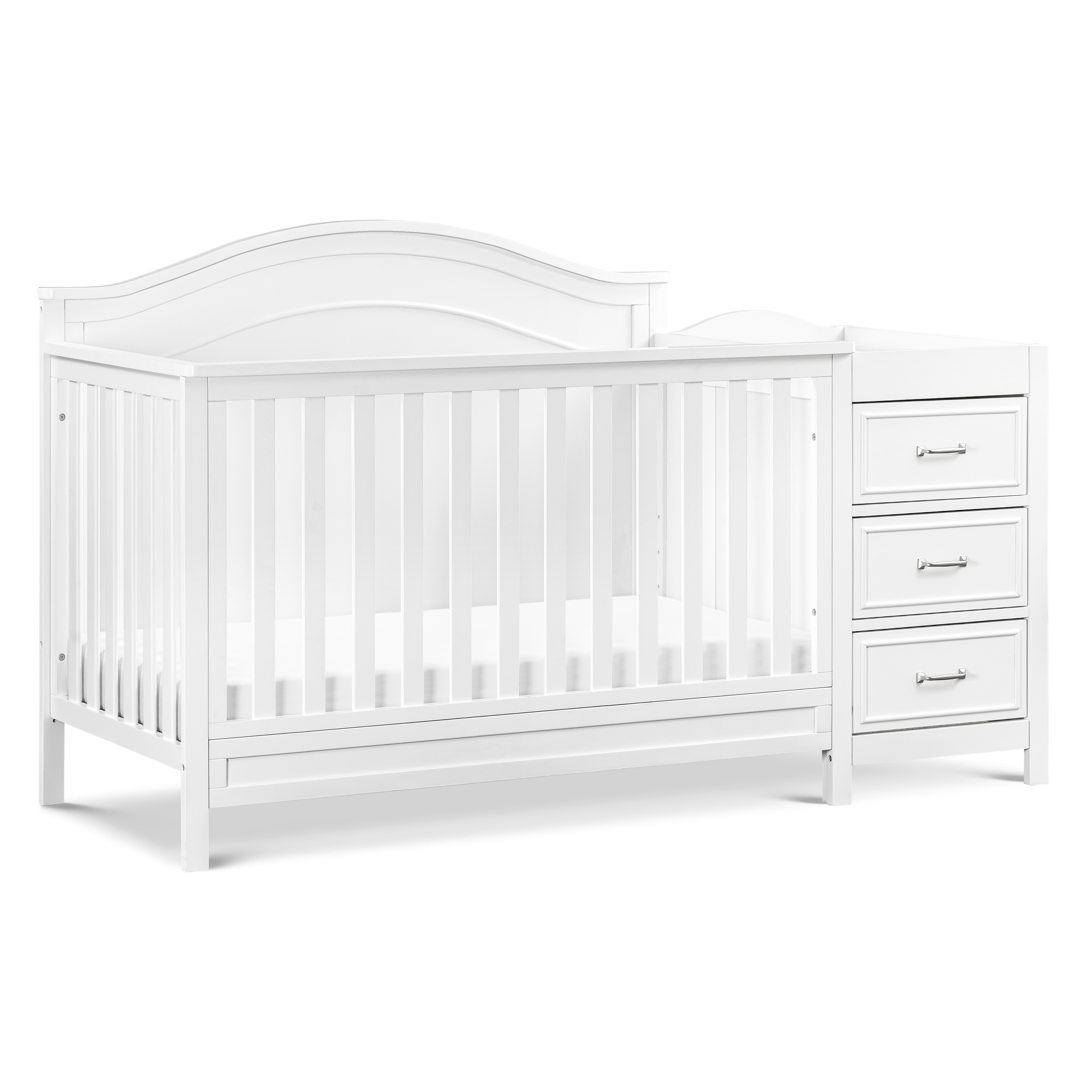 DaVinci Charlie 4-in-1 Convertible Crib and Changer Combo in White - image 1 of 11