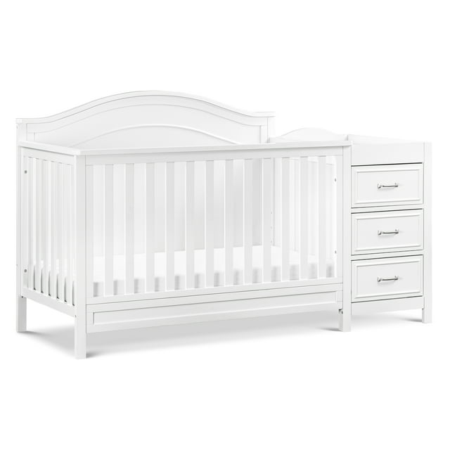 DaVinci Charlie 4-in-1 Convertible Crib and Changer Combo in White