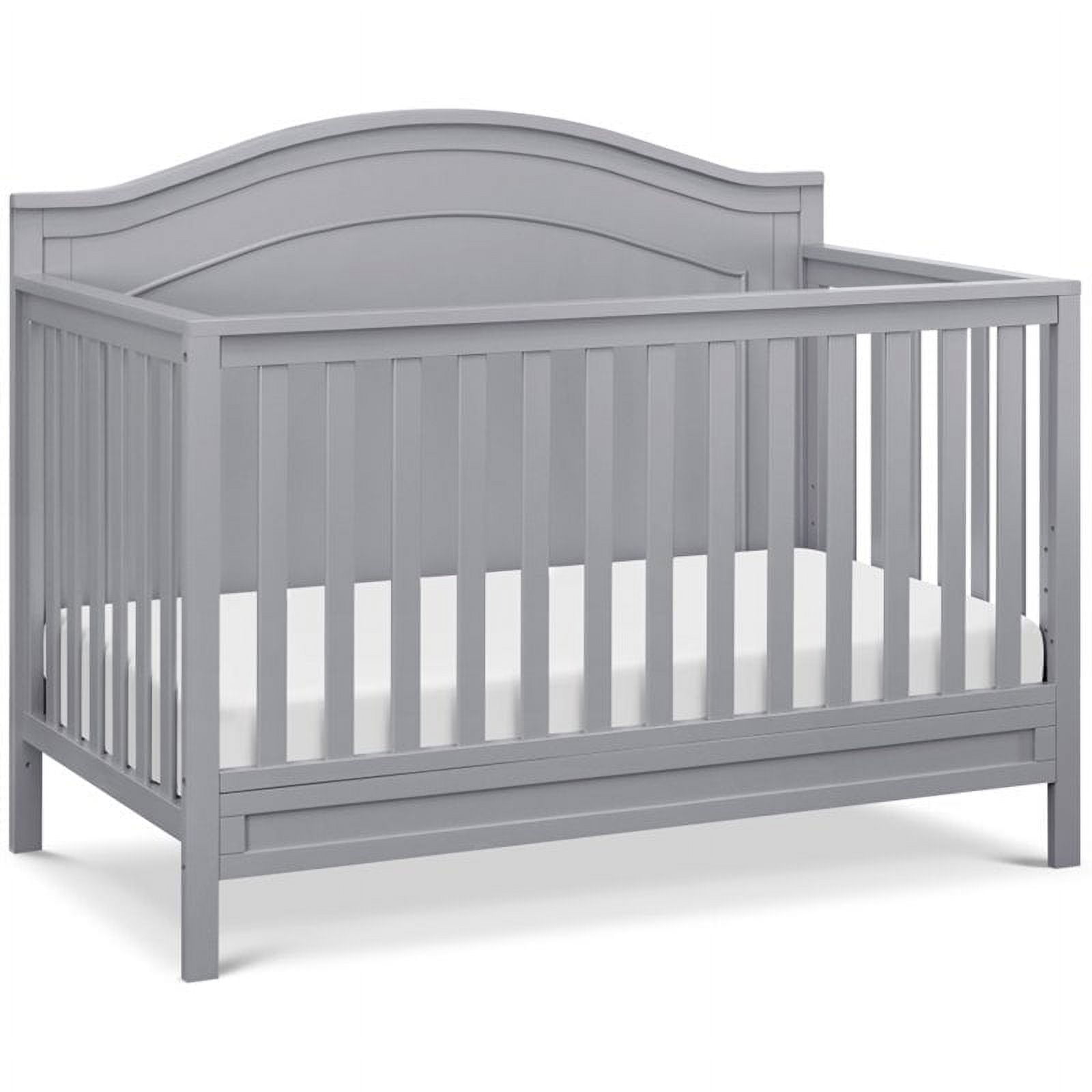 Gray Pinewood 4-in-1 Convertible Crib with Arched Headboard
