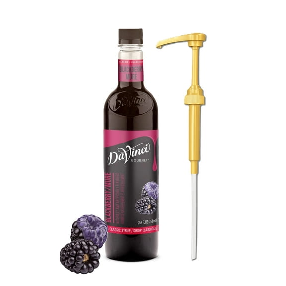 DaVinci Gourmet Blackberry Classic Syrup, 25.4 fl oz + Gold Pump
