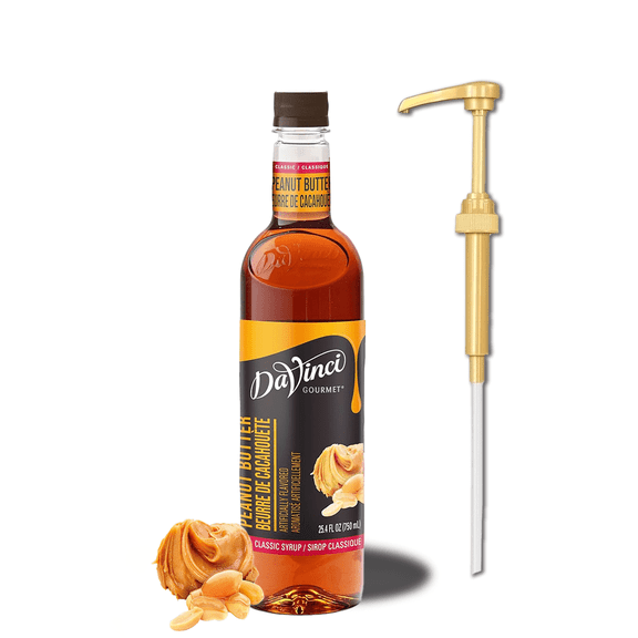 DaVinci Gourmet Classic Peanut Butter Syrup, 25.4 fl oz Bottle with Pump