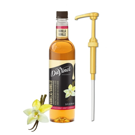DaVinci Gourmet Classic Vanilla Syrup, 750ml  Bottle + Gold Pump