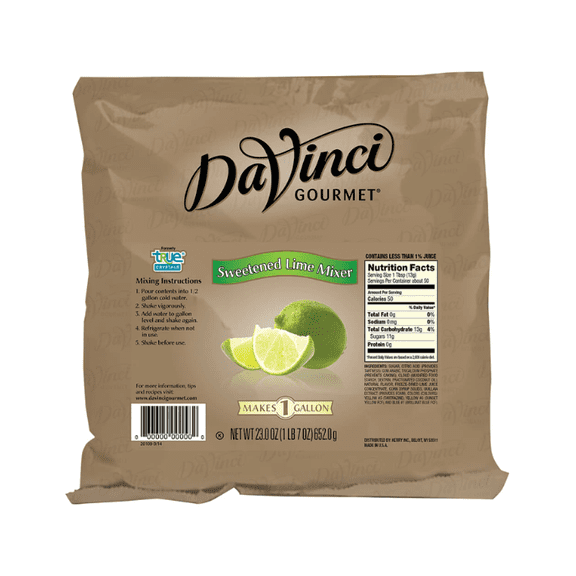 DaVinci Gourmet True Crystals Sweetened Lime Mixer cs 12/23 oz
