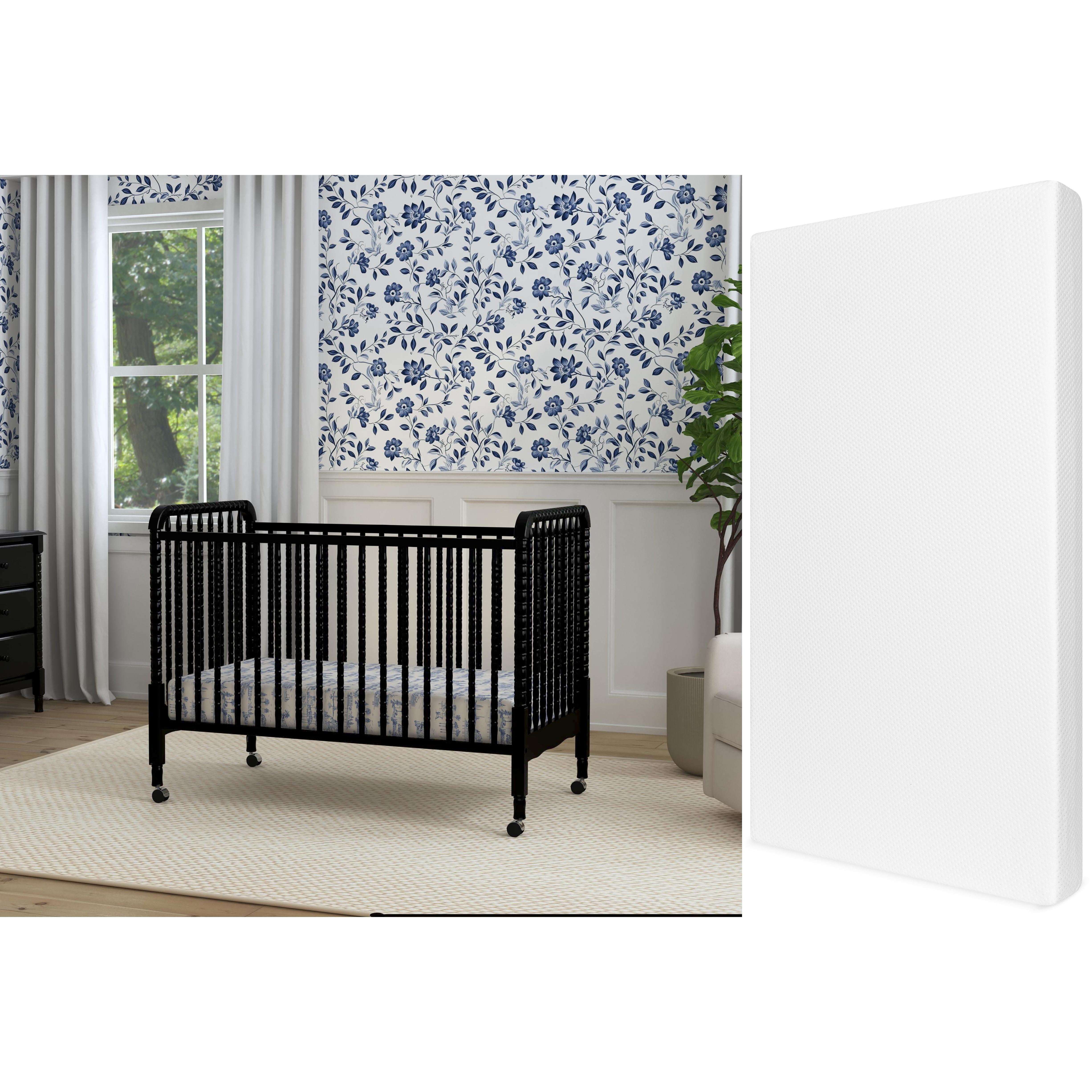 DaVinci Jenny Lind 3-in-1 Convertible Crib, Ebony Finish & daVinci Comfort Crib & Toddler Mattress