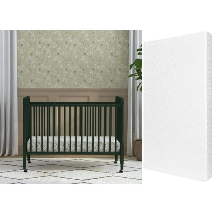 DaVinci Jenny Lind Stationary Crib in Hunter Green & daVinci Comfort Mattress