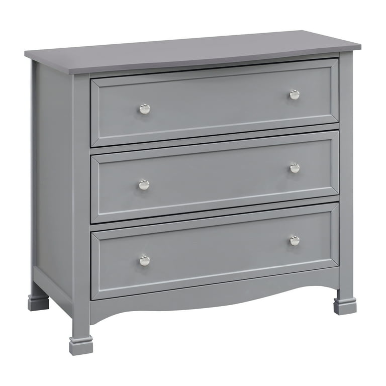 DaVinci Kalani Solid Pine Wood 3-Drawer Dresser in Gray