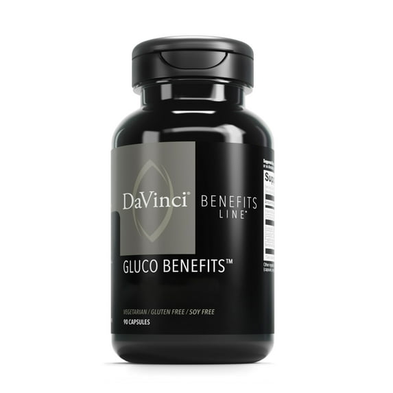 DaVinci Labs Gluco Benefits - Support Glucose Levels, Brain Health & More* - 90 Vegetarian Capsules