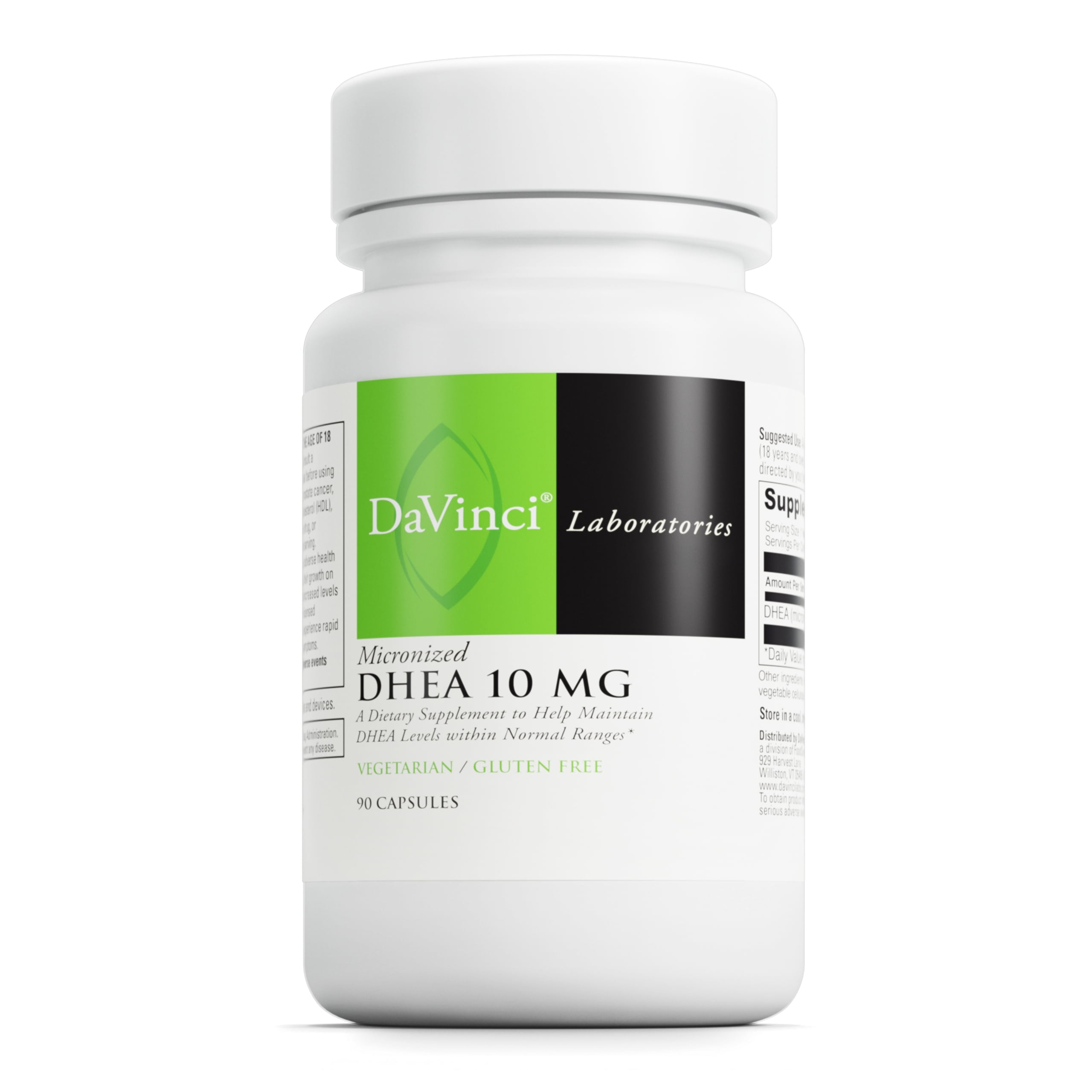 DaVinci Labs Micronized DHEA 10 mg - Support Immune & Thyroid Health* - 90 Vegetarian Capsules