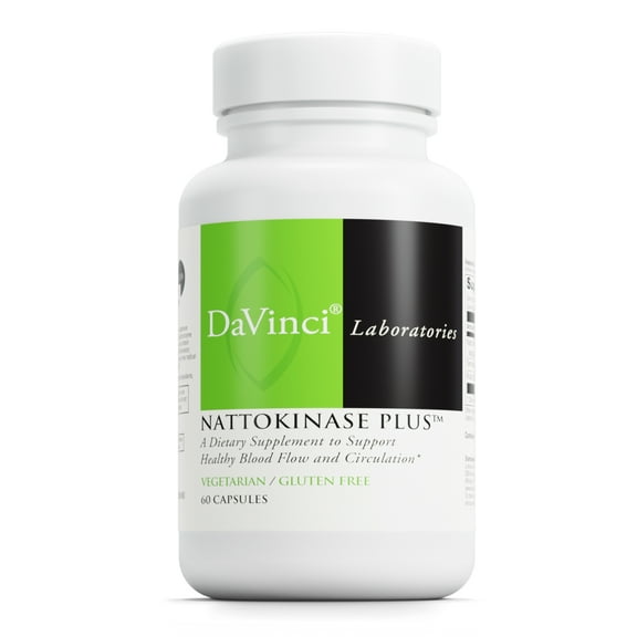 DaVinci Labs Nattokinase Plus - High-Potency Nattokinase Supplement for Comprehensive Blood Flow Support for Men & Women - Formulated with Antioxidant Support* - 60 Vegetarian Capsules