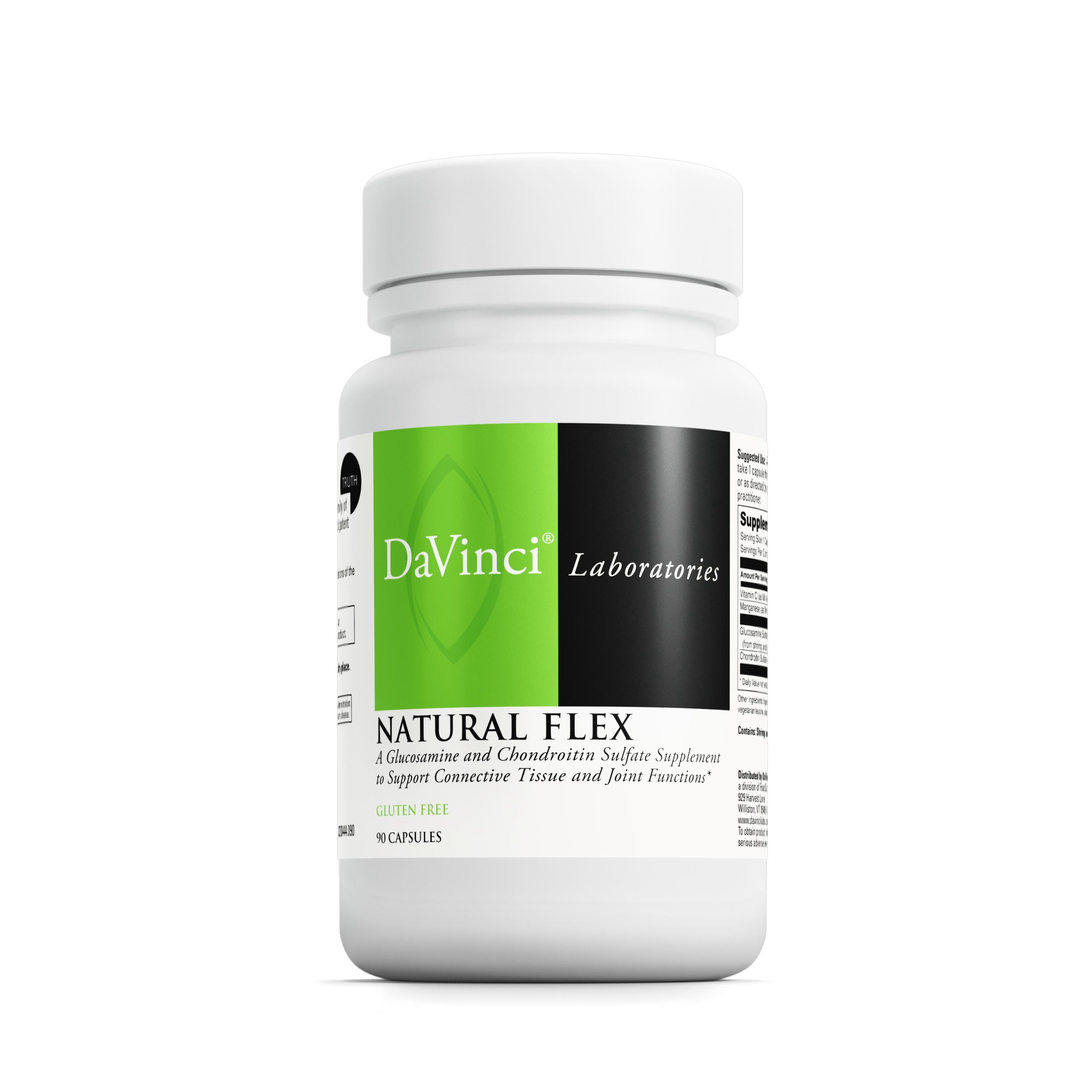 DaVinci Labs Natural Flex - A Glucosamine and Chondroitin Sulfate Supplement to Support Connective Tissue and Joint Functions - Gluten Free - 90 Capsules